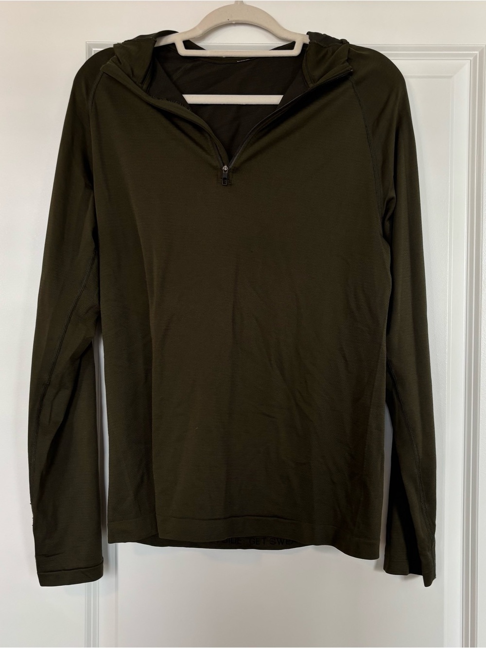 lululemon athletica Men's Olive Green Half-Zip Hoodie